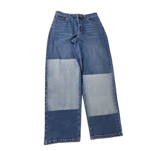 Style Co Straight Ankle Mom Jeans Womens Size 6 High Rise Shadow Wash Denim Pant - Picture 2 of 7